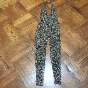 American Apparel halter leopard catsuit